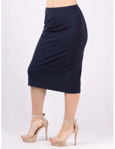 Piero Moretti online Comfortable fit formal dark blue pencil skirt 2