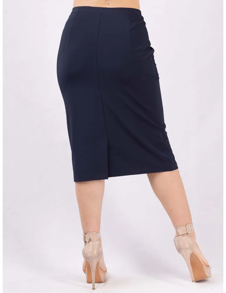 Piero Moretti online Comfortable fit formal dark blue pencil skirt