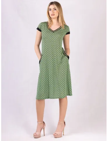 Francesca Mercuriali Geometrisches Micro-Print Trapezkleid