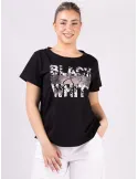 Francesca Mercuriali | Maglia t-shirt nera cotone fino alla taglia 56