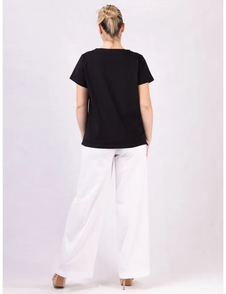 Francesca Mercuriali | Maglia t-shirt nera cotone fino alla taglia 56