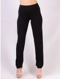 Mercuriali pull-on black palazzo trousers with rhinestones and silk