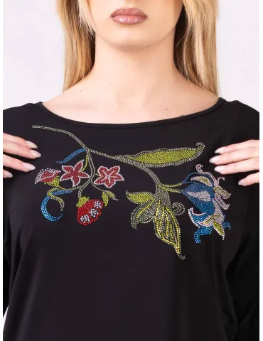 Maglia nera con strass Swarovsky fino alla 58 | Francesca Mercuriali 2