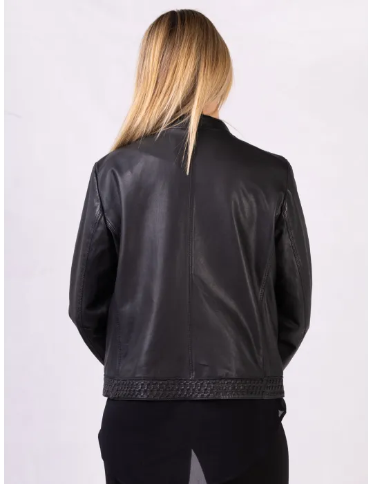 Milestone black leather jacket
