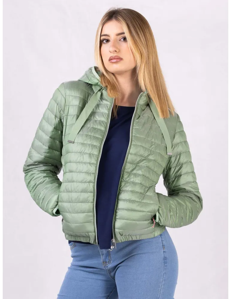 Milestone light green spring hooded quilted padded jacket Milestone light green spring hooded quilted padded jacket