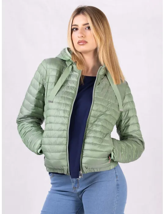 Milestone light green spring hooded quilted padded jacket Milestone light green spring hooded quilted padded jacket