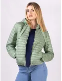 Milestone light green spring hooded quilted padded jacket