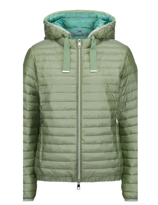 Milestone light green spring hooded quilted padded jacket