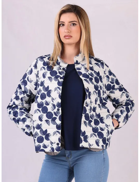 Riva Tricot Lightweight reversible padded jacket in grey | Plus size