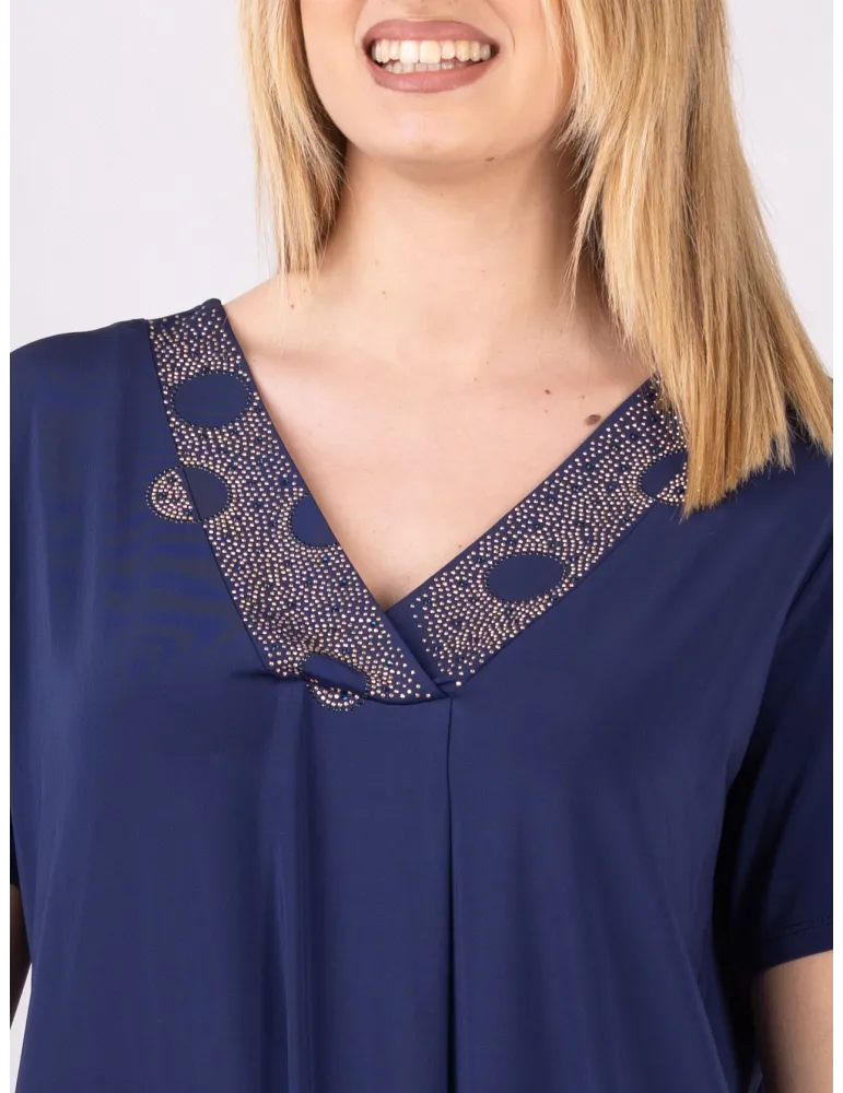 Francesca Mercuriali Blue A-line silk dress with pockets