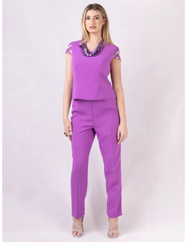 Sonia Pena Couture Fuchsia Three-Piece Duster Suit