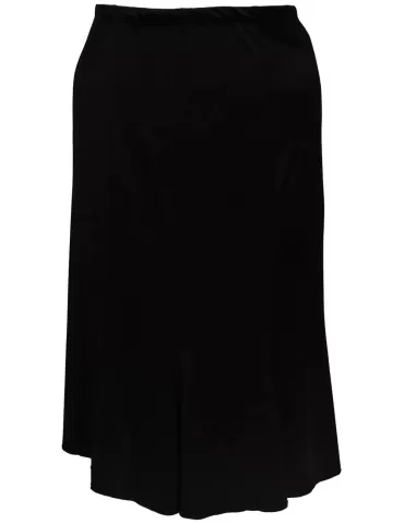Dark brown jersey viscose plus size midi summer skirt