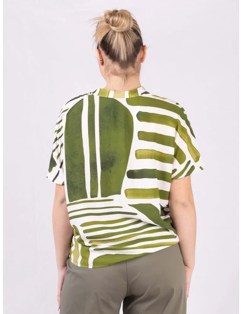 Zanetti White and green silk shirt