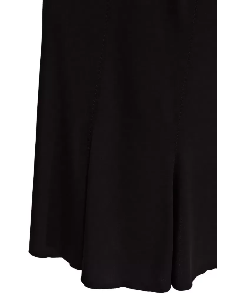 Dark brown jersey viscose plus size midi summer skirt