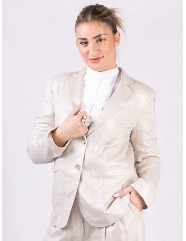 Zanetti Platinum Silk linen blazer jacket and trousers suit 2