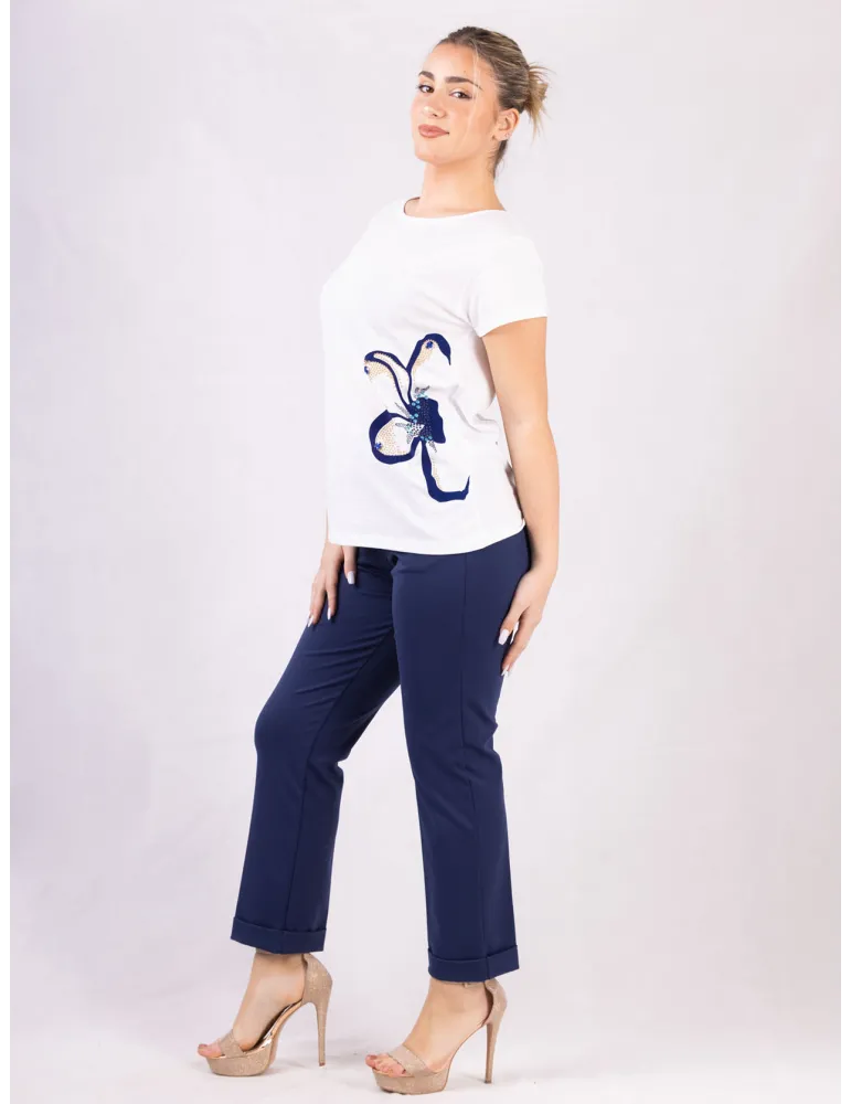 Rubamori online | Maglia t-shirt bianca cotone fino alla taglia 54