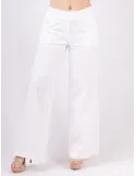 Rubamori Abbigliamento donna | Pantaloni larghi palazzo cotone bianco