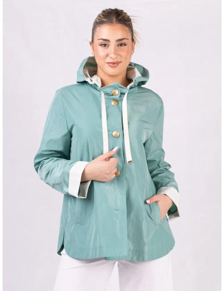 Rubamori Milano green waterproof raincoat hooded jacket Rubamori Milano green waterproof raincoat hooded jacket