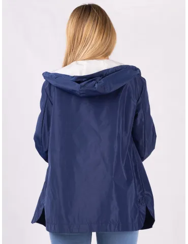 Rubamori Milano blue waterproof raincoat hooded jacket 2