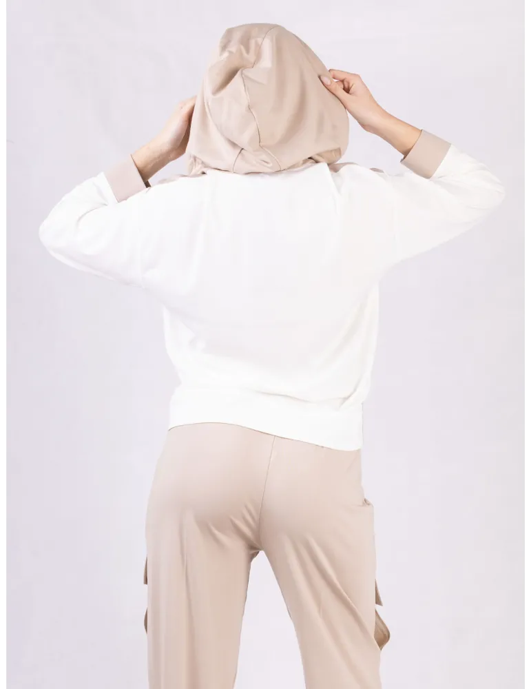 Tuta da passeggio bianco e beige | Rubamori Milano | Taglie comode