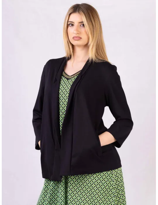 Rubamori Italy Plain black viscose jacket Rubamori Italy Plain black viscose jacket