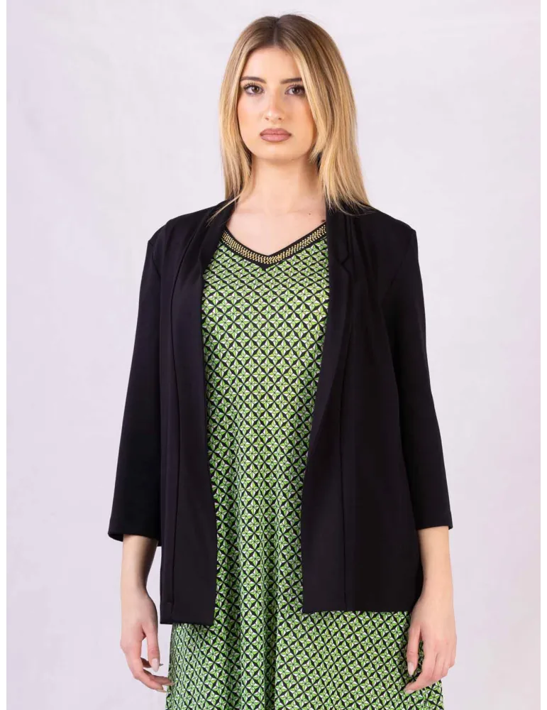 Rubamori Italy Plain black viscose jacket