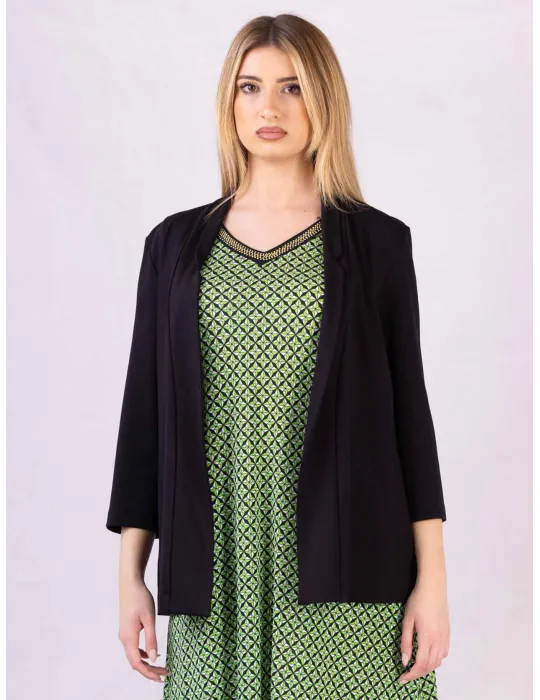 Rubamori Italy Plain black viscose jacket