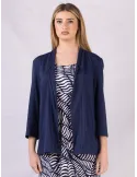 Rubamori Italy Plain blue long open jacket with pockets