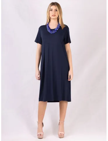 Rubamori Milano Plus size dark blue short sleeves dress