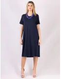 Rubamori Milano | Dark blue cotton summer dress | Plus size available