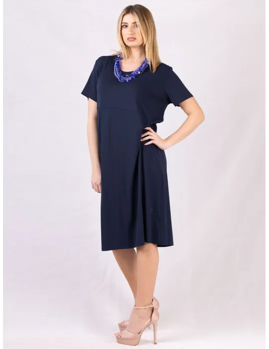 Rubamori Milano | Dark blue cotton summer dress | Plus size available