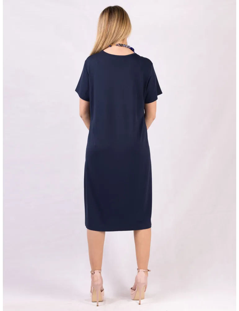 Rubamori Milano Plus size dark blue short sleeves dress