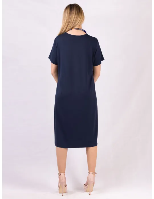 Rubamori Milano | Dark blue cotton summer dress | Plus size available