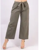 Rubamori Milano military green cotton palazzo trousers