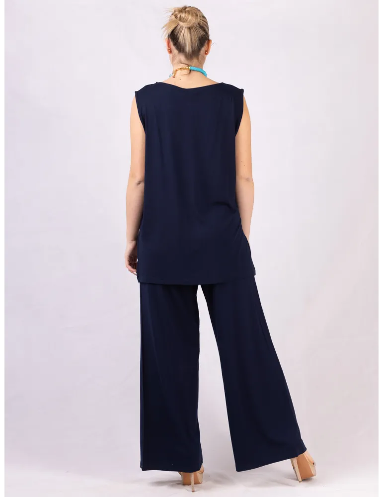 Completo pantaloni blu in taglie comode | Rubamori Milano PE 2025