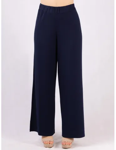 Rubamori Italy blue viscose wavy palazzo trousers