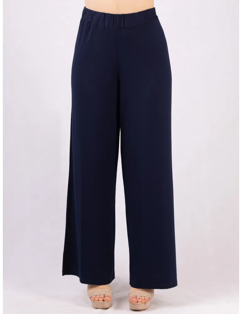 Rubamori Italy dark blue summer wavy palazzo trousers plus size Rubamori Italy dark blue summer wavy palazzo trousers plus size