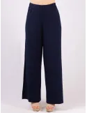 Rubamori Italy blue viscose wavy palazzo trousers