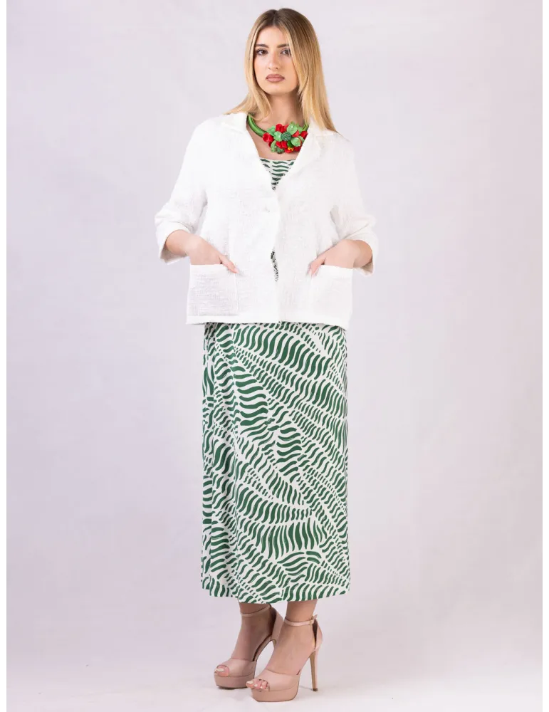 Rubamori white tweed cotton frayed jacket Chanel styled