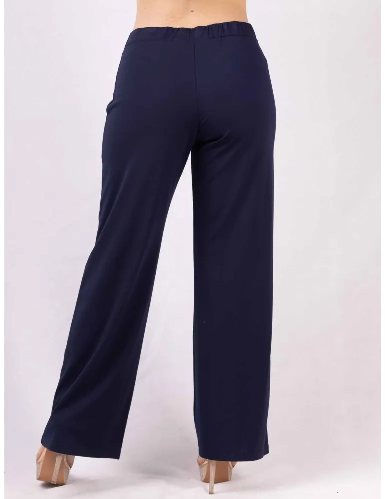 Rubamori Italy blue viscose wavy palazzo trousers