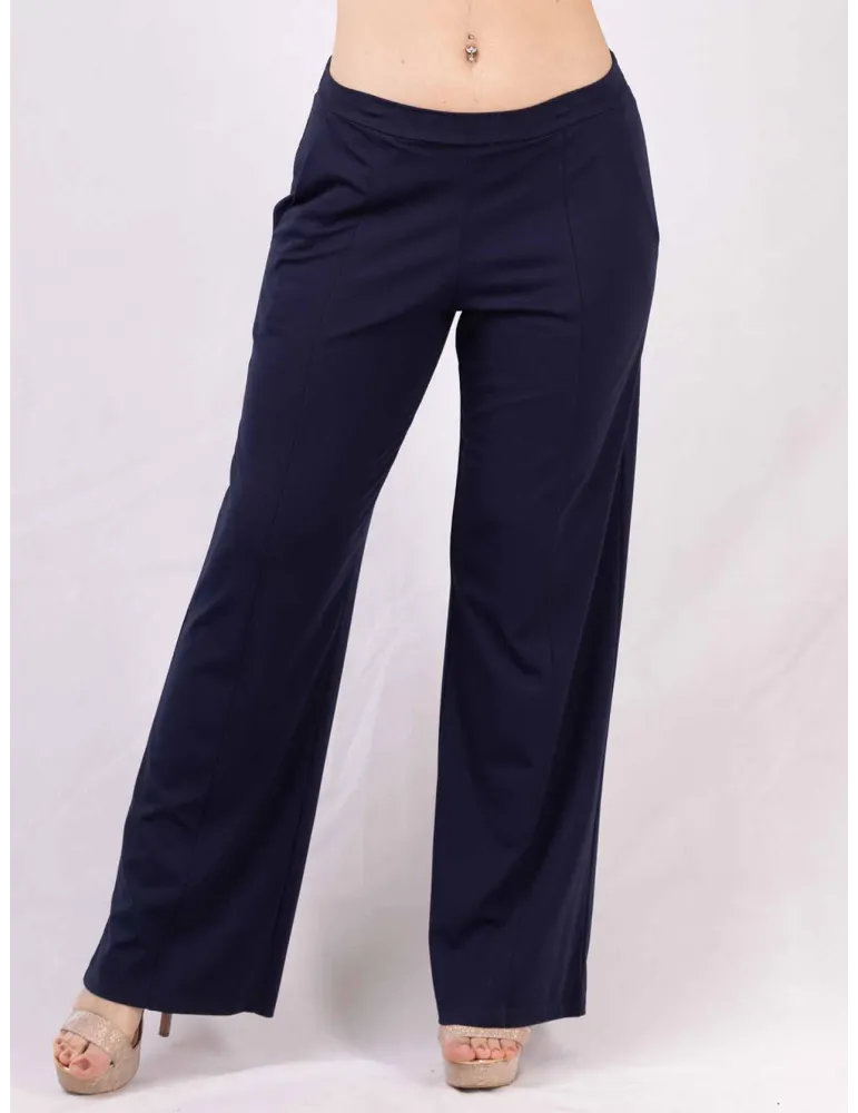 Rubamori Italy dark blue summer wavy palazzo trousers plus size Rubamori Italy dark blue summer wavy palazzo trousers plus size