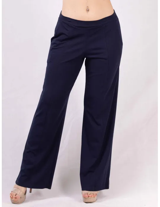 Rubamori Italy dark blue summer wavy palazzo trousers plus size Rubamori Italy dark blue summer wavy palazzo trousers plus size