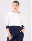 Tuta maglia e pantaloni bianco e blu Rubamori fino alla taglia 56
