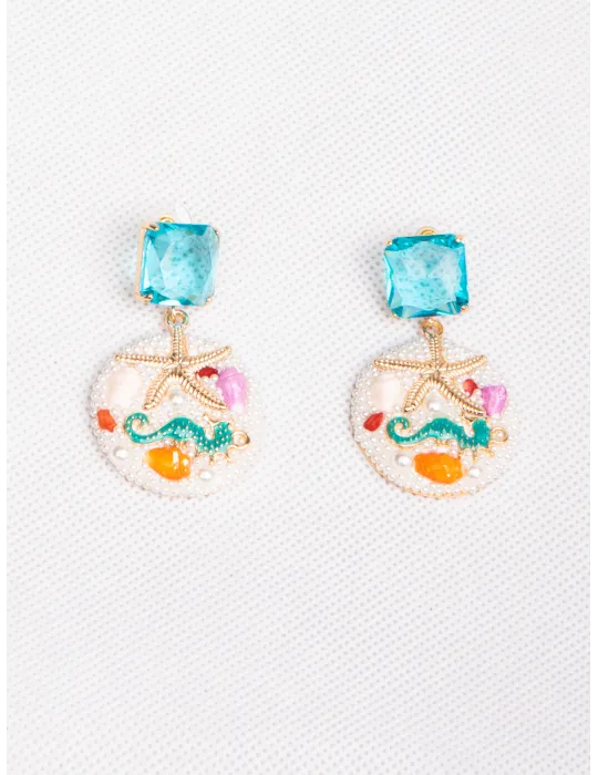 Armònia Bijoux | Orecchini pendenti di strass beige nero e maculato Armònia Bijoux | Orecchini pendenti di strass beige nero e maculato