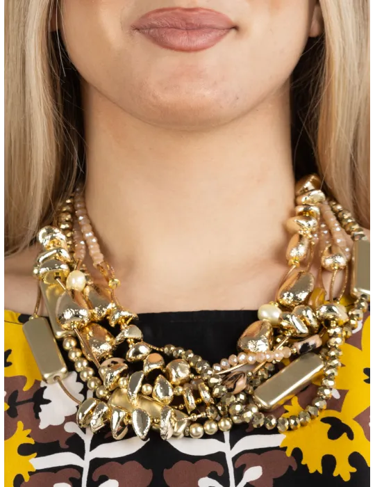 Armònia Bijoux Collana girogola multifilo con in oro
