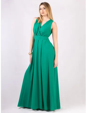 Casting 2025 | Plus size Emerald green long wrap dress with side slit