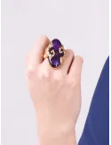 Armònia Bijoux | Anello cocktail in filigrana d'oro con pietra viola