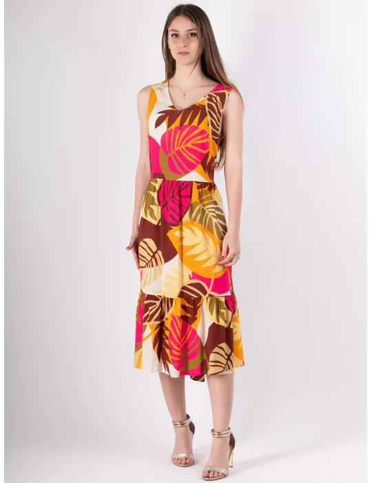 Rubamori Milano Acid green and blue long ruffled sundress Rubamori Milano Acid green and blue long ruffled sundress