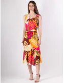 Rubamori Milano Acid green and blue long ruffled sundress