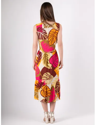 Rubamori Milano Acid green and blue long ruffled sundress 2